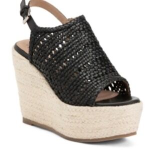 Vintage‎ Foundry Leather Wedge Sling Sandals size 9.5